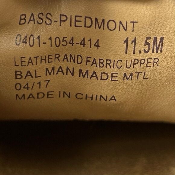 Bass Piedmont Men's Sz 11.5 Blue Brown Suede Corduroy Comfort Oxford Shoes Used - Picture 11 of 11